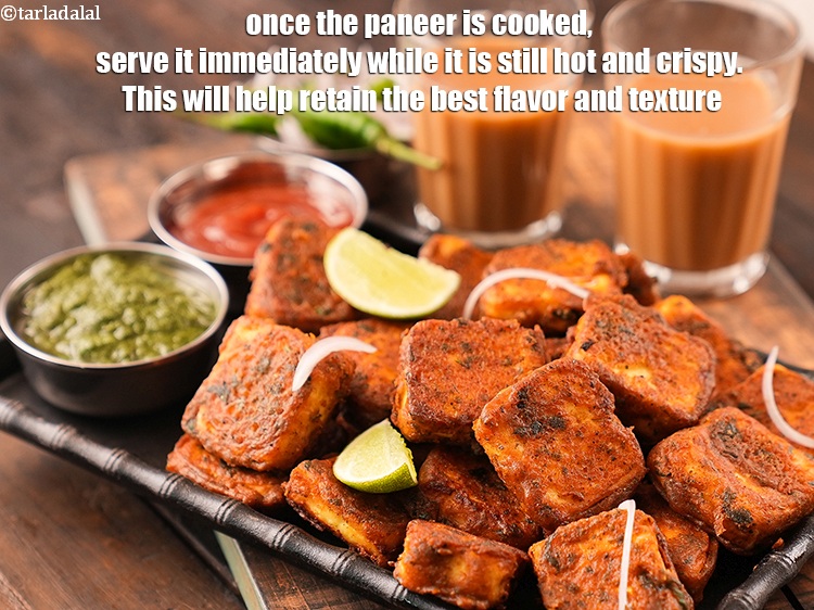 Step 31 – Once the paneer is cooked, serve it immediately while it is still hot and crispy. …