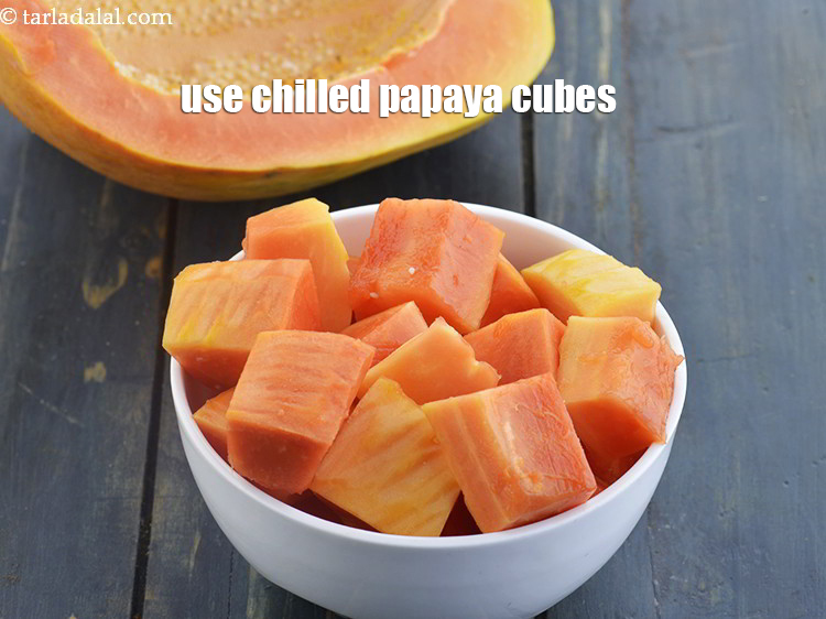Step 17 – Put the&nbsp;<meta charset="UTF-8" />2 cups&nbsp;roughly&nbsp;<a href="glossary-chopped-papaya-836i">chopped papaya</a>&nbsp;into the freezer as this is important aspect of …
