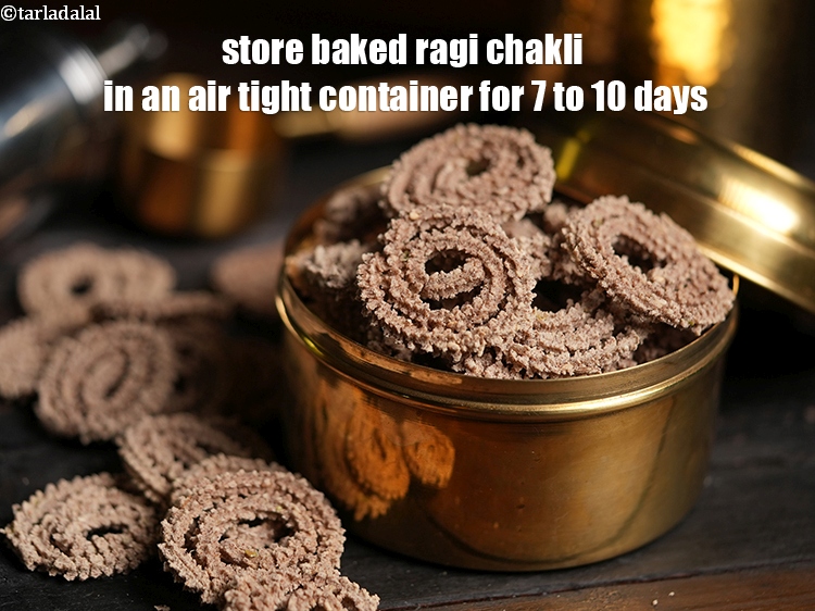 Step 23 – Store <strong>baked ragi chakli recipe | healthy Indian ragi murukku | non fried ragi oats …