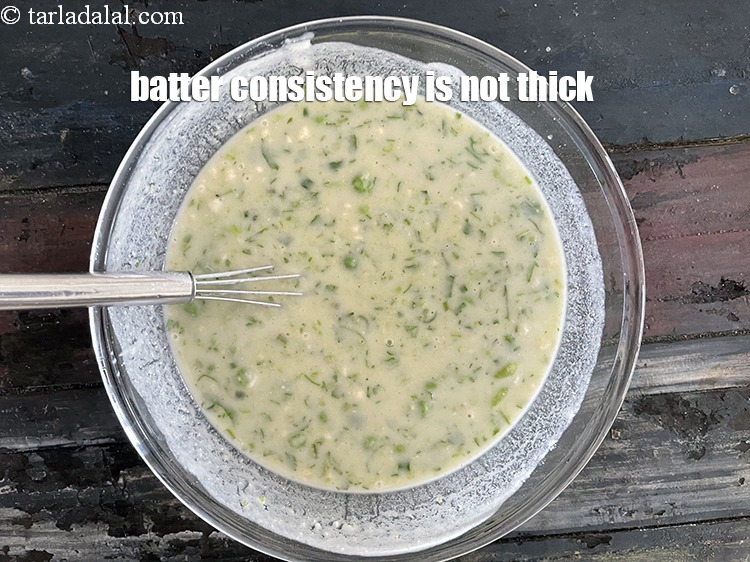 Step 33 – The batter consistency is not thick and easily pourable.