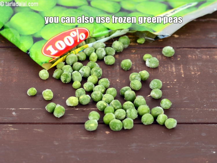 Step 26 – You can also use frozen green peas.