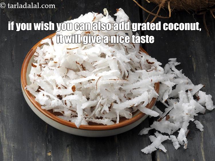 Step 37 – If you wish you can also add grated coconut, it will give a nice taste.