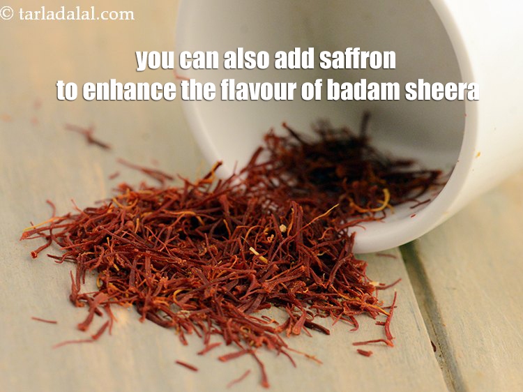 Step 27 – You can also add saffron to enhance the flavour of badam sheera.