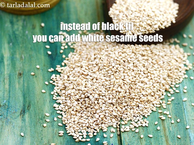 Step 31 – Instead of black til you can add white sesame seeds.