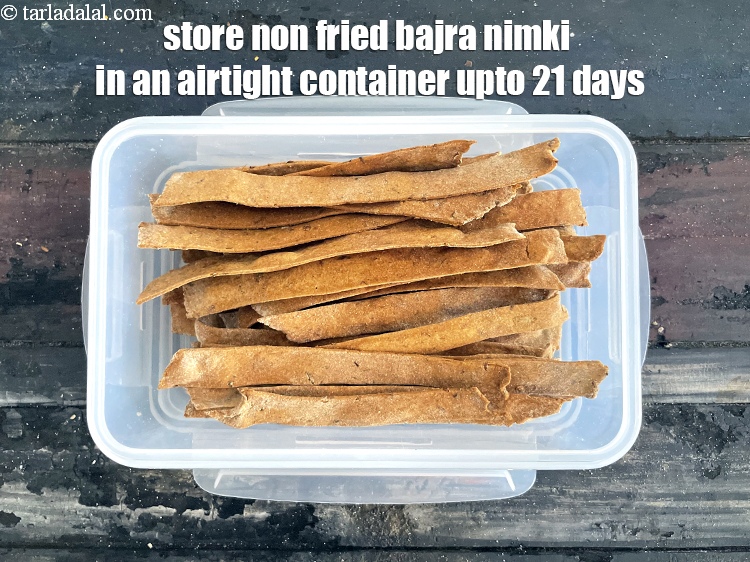 Step 27 – Store non fried bajra nimki in an airtight container for 21 days.