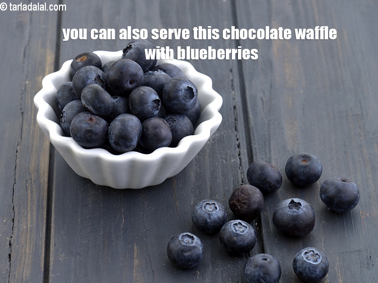 Step 19 – You can also serve this chocolate waffle with blueberries.