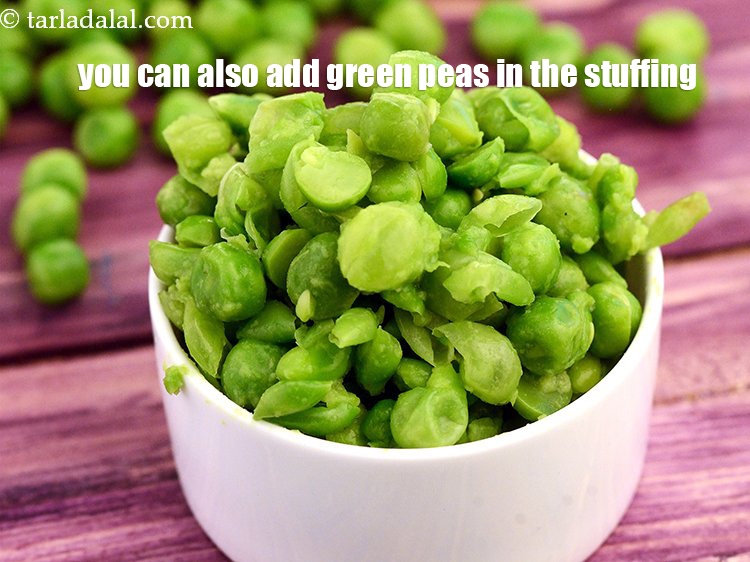 Step 34 – You can also add green peas in the stuffing.