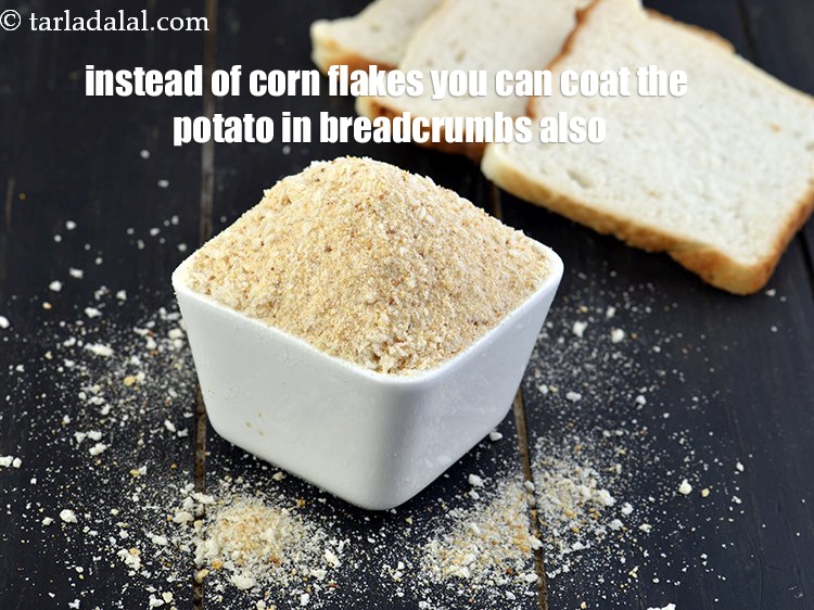 Step 26 – Instead of corn flakes you can coat the potato in breadcrumbs also.