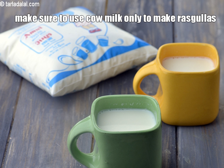 Step 24 – Make sure to use cow milk only to make rasgullas.