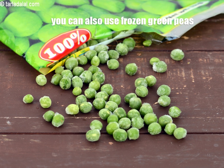 Step 22 – You can also use frozen green peas.
