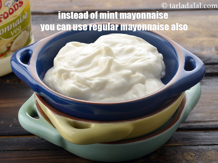 Step 28 – Instead of mint mayonnaise you can use regular mayonnaise also.