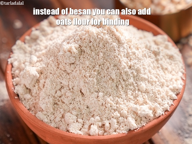Step 29 – Instead of besan you can also add oats flour for binding.<br /> &nbsp;