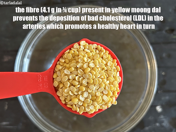 Step 33 – The fibre (4.1 g in &frac14; cup) present in yellow moong dal prevents the deposition …