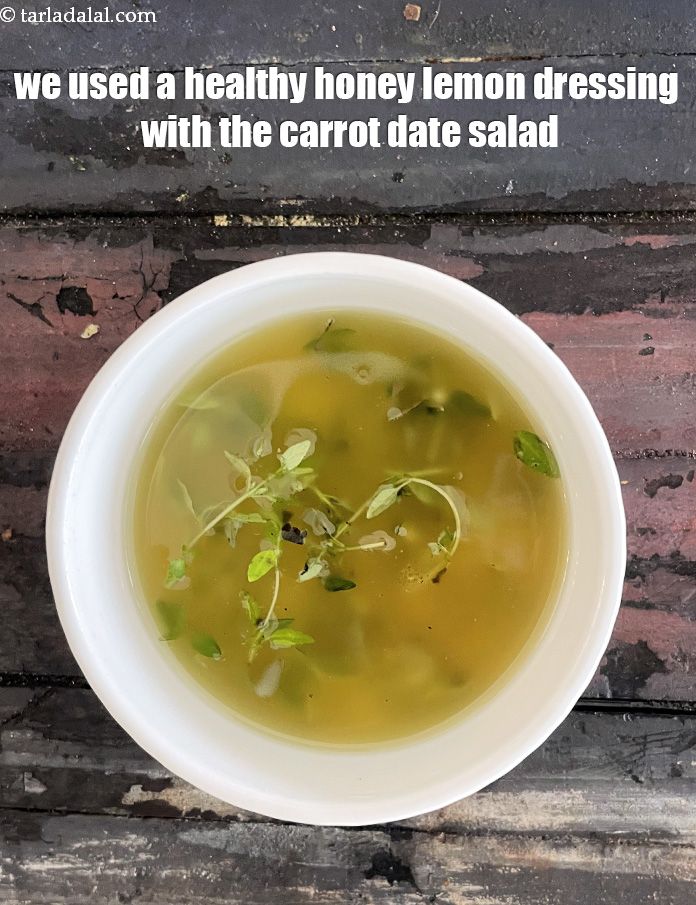 Step 21 – We used a healthy honey lemon dressing with the carrot date salad.