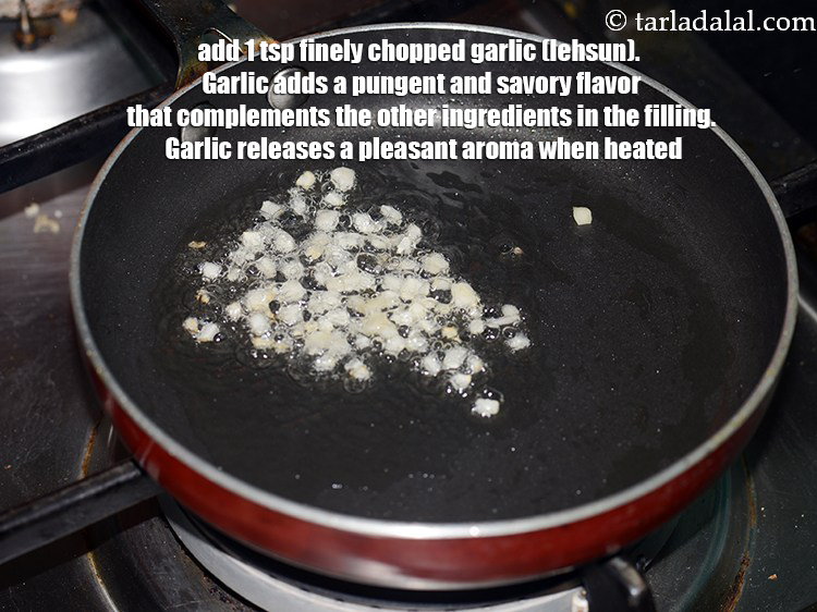 Step 6 – Add <meta charset="UTF-8" />1 tsp&nbsp;finely&nbsp;<a href="glossary-chopped-garlic-790i">chopped garlic (lehsun)</a>.&nbsp;&nbsp;Garlic adds a pungent and savory flavor that …