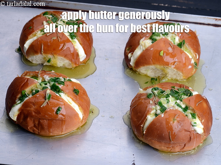 Step 23 – Apply butter generously all over the bun for best flavours.