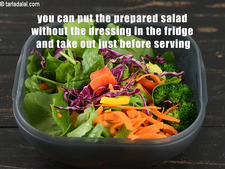 Step 24 – You can put the prepared salad without the dressing in the fridge and take out …