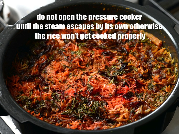 Step 45 – Do not open the pressure cooker until the steam escapes by its own otherwise the …