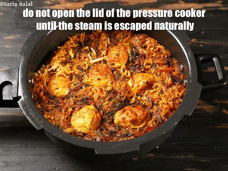 Step 44 – Do not open the lid of the pressure cooker until the steam is escaped naturally.