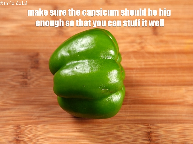 Step 35 – Make sure the capsicum should be big enough so that you can stuff it well.
