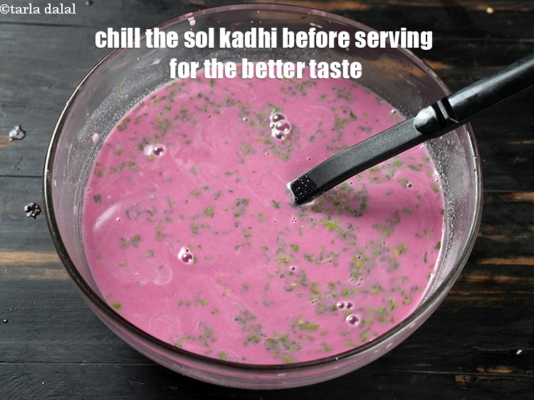 Step 27 – Chill the sol kadhi before serving for the better taste.