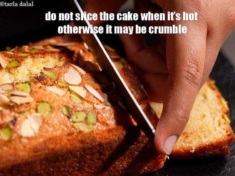 Step 22 – Do not slice the cake when it&rsquo;s hot otherwise it may be crumble.