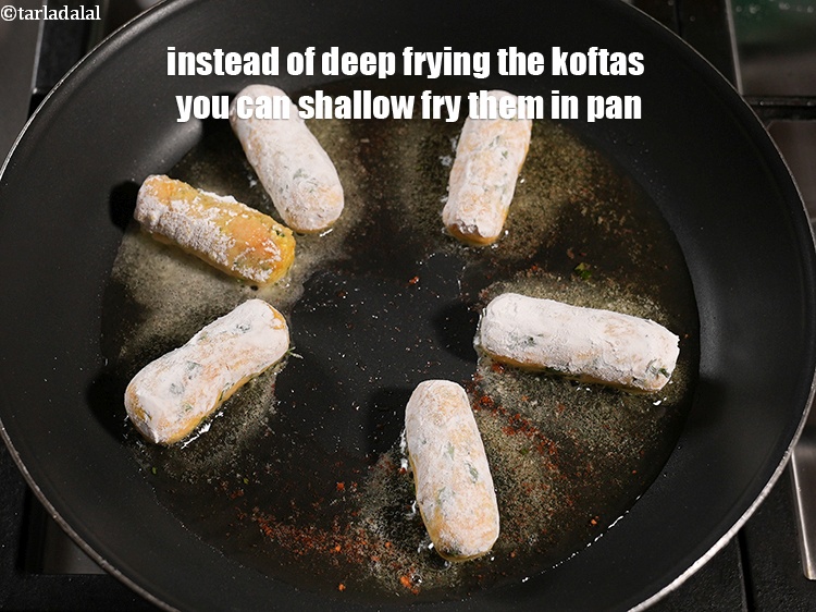 Step 56 – Instead of deep frying the koftas you can shallow fry them in pan.&nbsp;
