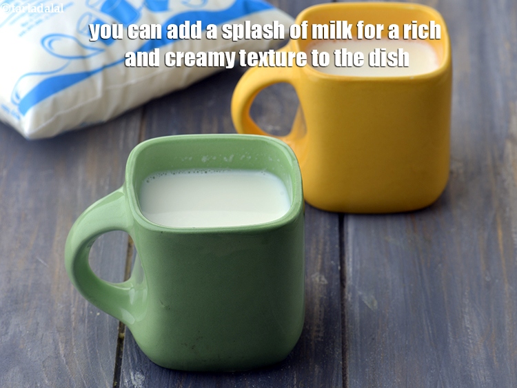 Step 34 – You can add a splash of milk for a rich and creamy texture to the …