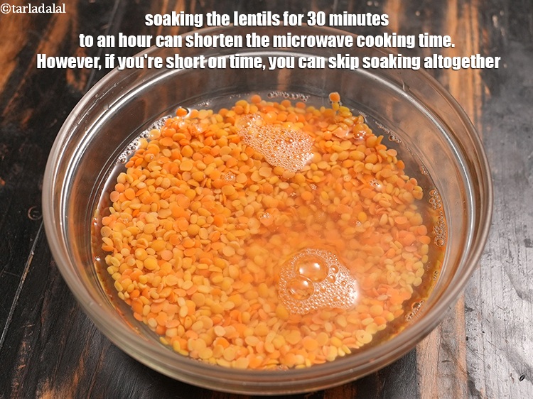 Step 53 – Soaking the lentils for 30 minutes to an hour can shorten the microwave cooking time. …