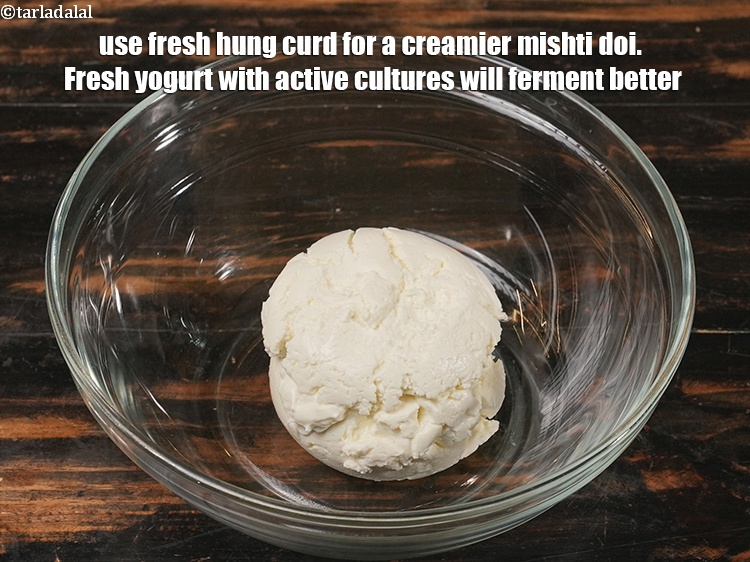 Step 16 – Use fresh hung curd for a creamier mishti doi. Fresh yogurt with active cultures will …