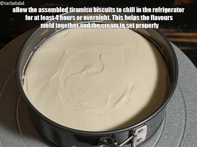 Step 26 – Allow the assembled tiramisu biscuits to chill in the refrigerator for at least 4 hours …