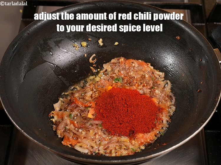Step 36 – Adjust the amount of red chili powder to your desired spice level.