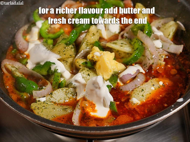 Step 40 – For a richer flavour add butter and fresh cream towards the end.