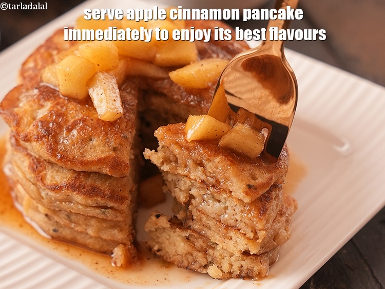 Step 32 – <meta charset="UTF-8" /> Serve <strong>apple cinnamon pancake</strong> immediately to enjoy its best flavours.