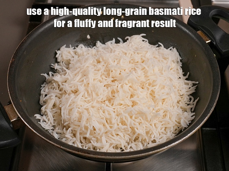 Step 43 – Use a high-quality long-grain basmati rice for a fluffy and fragrant result.&nbsp;&nbsp; &nbsp;