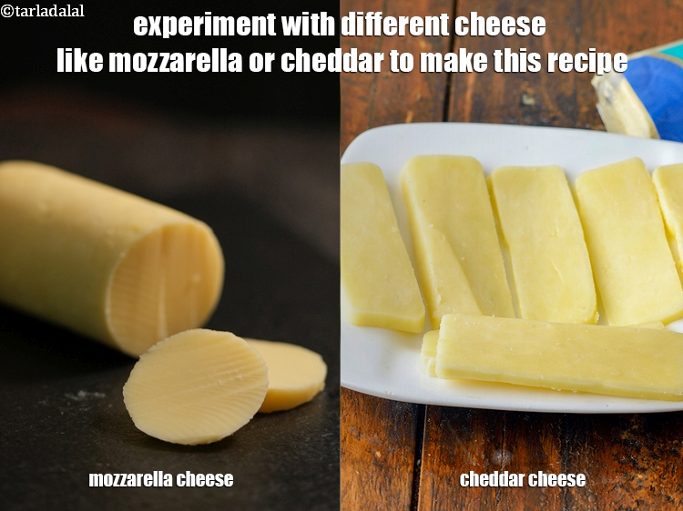 Step 32 – Experiment with different cheese like mozzarella or cheddar to make this recipe.