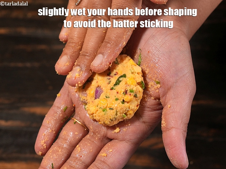 Step 28 – Slightly wet your hands before shaping to avoid the batter sticking.