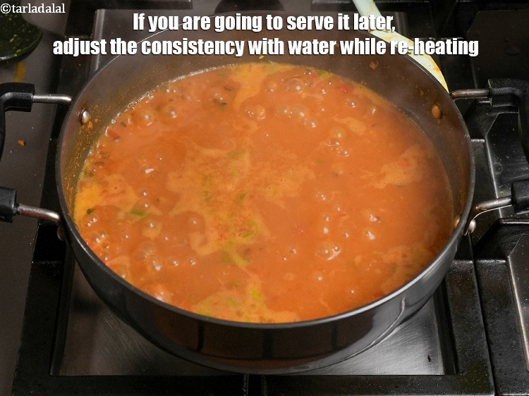 Step 35 – <p>If you are going to serve it later, adjust the consistency with water while re-heating.</p>