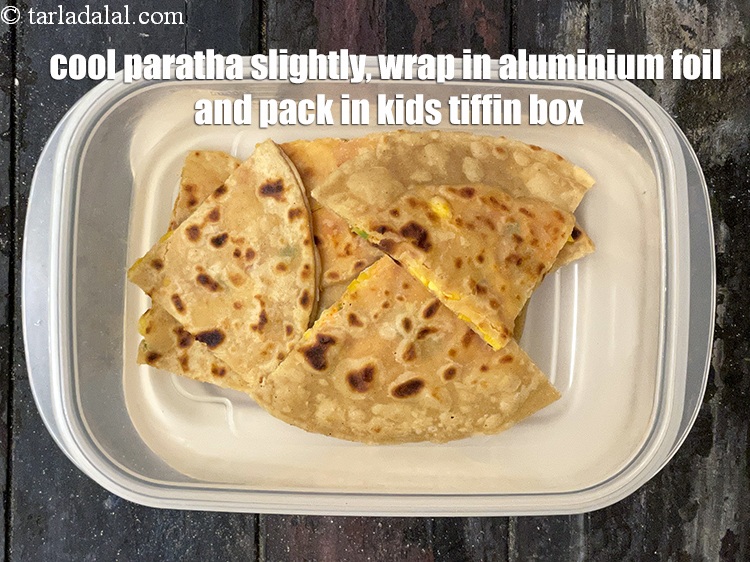 Step 41 – Cool slightly, wrap in an aluminum foil or cling film and pack in a tiffin …