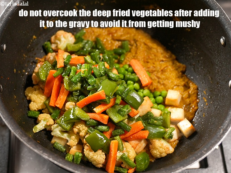 Step 49 – Do not overcook the deep fried vegetables after adding it to the gravy to avoid …