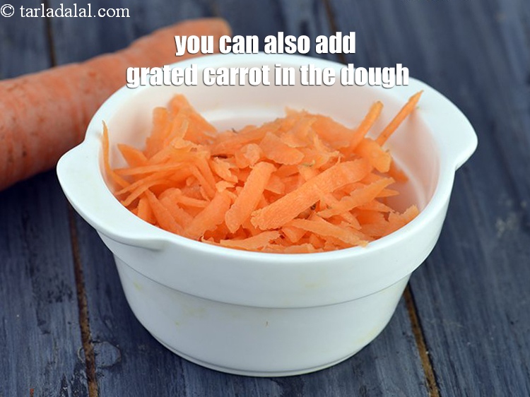 Step 22 – You can also add grated carrot in the dough.