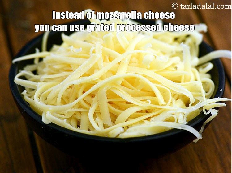 Step 22 – Instead of mozzarella cheese you can use grated processed cheese.