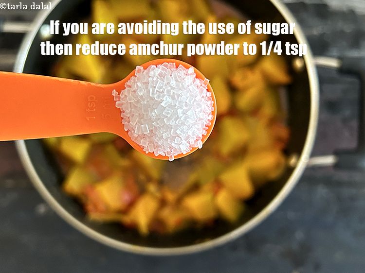 Step 32 – <meta charset="UTF-8" />IF you are avoiding the use of sugar, reduce the amchur powder to …