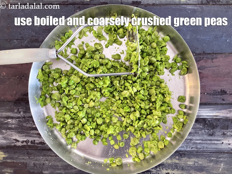 Step 45 – Use boiled and coarsely crushed green peas only.