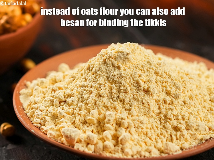 Step 20 – Instead of oats flour you can also add besan for binding the tikkis.
