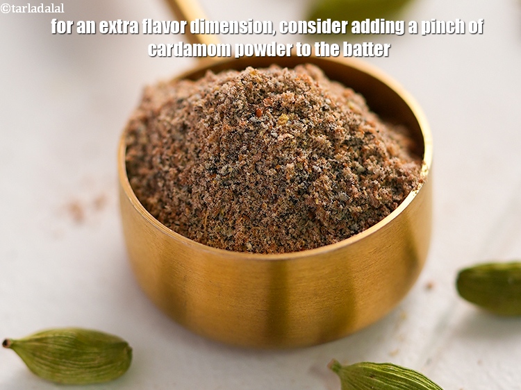 स्टेप 32 – अतिरिक्त स्वाद के लिए, बैटर में एक चुटकी इलायची पाउडर …