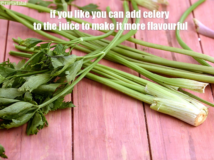 Step 18 – If you like you can add celery to the juice to make it more flavourful.