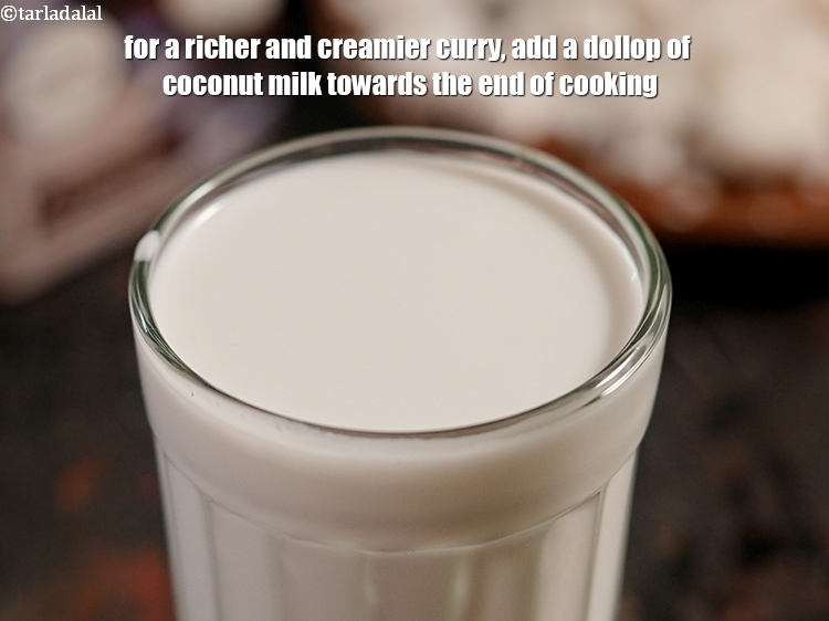 Step 28 – For a richer and creamier curry, add a dollop of coconut milk towards the end …
