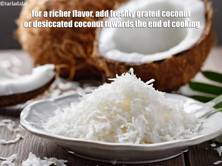 Step 21 – For a richer flavor, add freshly grated coconut&nbsp;or desiccated coconut towards the end of cooking.