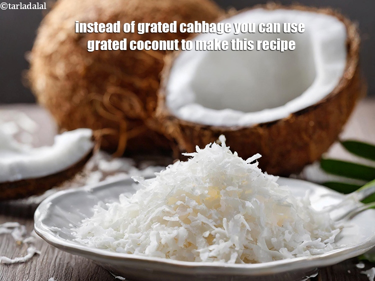Step 34 – Instead of grated cabbage you can use grated coconut to make this recipe.